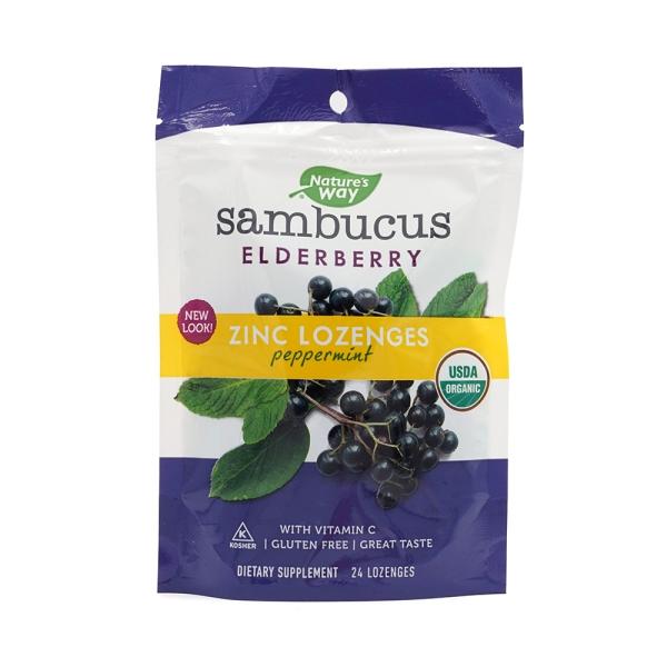 Nature's Wayサムブカス亜鉛ローゼンジペパーミント、24ローゼンジ