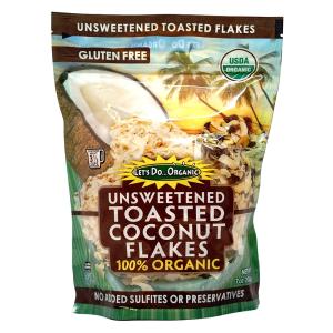 レッツドゥーオーガニック 焼きココナッツフレーク200g Let’s Do Organic, Toasted Coconut Flakes, Unsweetened 7 oz