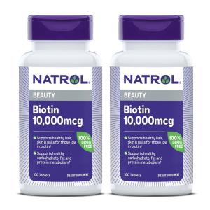 ナトロール ビオチン 10,000mcg  100錠 2個セット【Natrol】Biotin 10,000 mcg  100 TABLETS｜supla