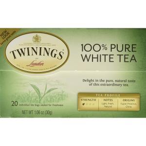 100％ピュアホワイトティー20ティーバッグ　トワイニング　Twinings 100% Pure White Tea 20 Tea Bags｜supla