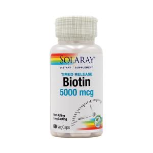 ビオチン 5000mcg  ソラレー 60ベジカプセル【SOLARAY】Biotin 5000mcg 60VegCaps