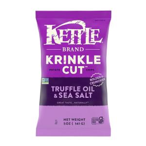 クリンクルカットポテトチップストリプルオイル＆シードソルト、141 g KETTLE, Krinkle Cut Potato Chips Truffle Oil & Sea Salt｜supla