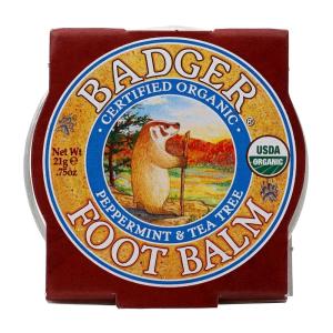 バジャー オーガニックフットバーム ペパーミント&amp;ティーツリー 21g Badger Organic Foot Balm, Peppermint &amp; Tea Tree 0.75 oz