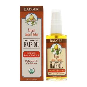 バジャー Arganボタニカルヘアオイル、ホホバ＆バオバブ 59ml Badger Argan Botanical Hair Oil, Jojoba &amp; Baobab 2 fl.oz