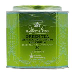 ハーニー&サンズ ココナッツ入りグリーンティー ジンジャー&バニラ 30個 ティーバック Harney & Sons Green Tea with coconut ginger and vanilla