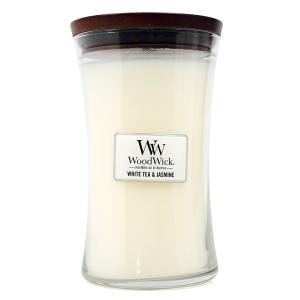 ウッドウィック ラージジャー キャンドル ホワイトティー＆ジャスミン 609.5g Large Jar Candle White Tea & Jasmine 21.5 oz