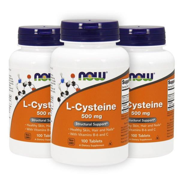 Lシステイン 500mg ナウフーズ 100錠 3本セット L-Cysteine 500mg 100...