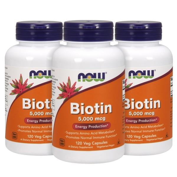 ナウフーズ ビオチン 5000mcg 120錠 3本セット NOW FOODS Biotin 500...