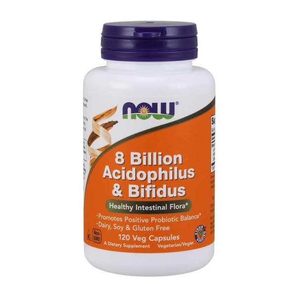 アシドフィルス菌＆ビフィズス菌 ナウフーズ 120錠 NOW FOODS 8 Billion Aci...