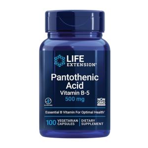 Life Extension　パントテン酸（ビタミンB-5）500 mg、100ベジカプセル｜supla