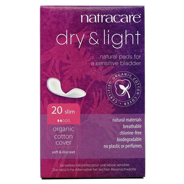 ナトゥラケア ドライ・アンド・ライト 失禁パッド スリム 20個入り【Natracare】Dry＆L...