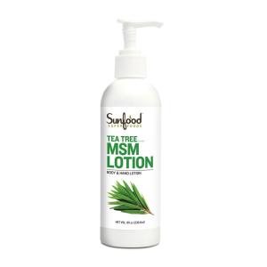 ティーツリーMSMローションクリーム、236.6ml　Sunfood　Tea Tree Medicinal MSM Lotion Rejuvenating Cream, 8 fl oz　