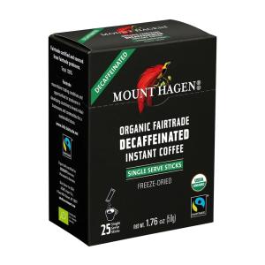 マウントハーゲン オーガニック カフェイン抜き インスタントコーヒー 25個入り Mount Hagen Organic Fairtrade Decaffeinated Instant Coffee