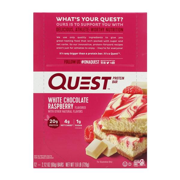 プロテインバー クエストバー ホワイトチョコレートラズベリー12バー  QUEST NUTRITIO...