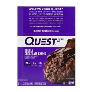 クエストバー プロテインバー、ダブルチョコレートチャンク12個入りボックス  QUEST NUTRITION  QuestBar, Protein Bar, Double Chocolate