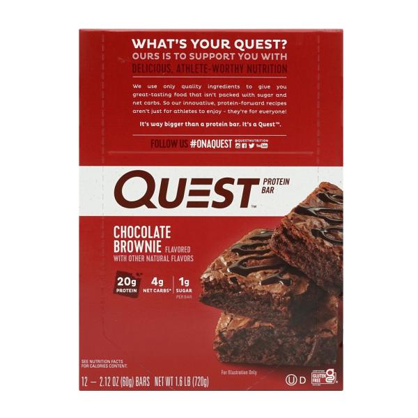 クエストバー プロテインバー、チョコレートブラウニー12個入り  QUEST NUTRITION  ...