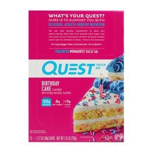 クエストNutritionQuest、プロテインバー、バースデーケーキ12バーQuest NutritionQuest, Protein Bar, Birthday Cake 12 Bars