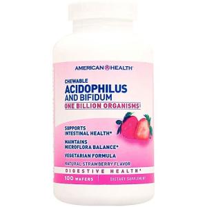 チュワブル アシドフィルス＆ビフィズス 10億個のプロバイオティクス  ストロベリー 100粒