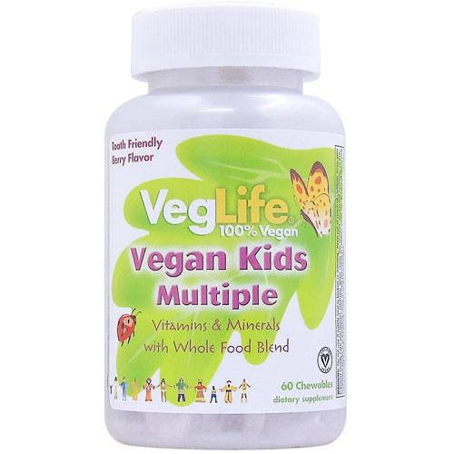 お子様用 ビーガンキッズ マルチビタミン＆ミネラルチュワブル  60粒