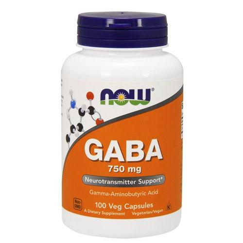 ギャバ GABA 750mg 100粒 ベジタリアンカプセル  NOW