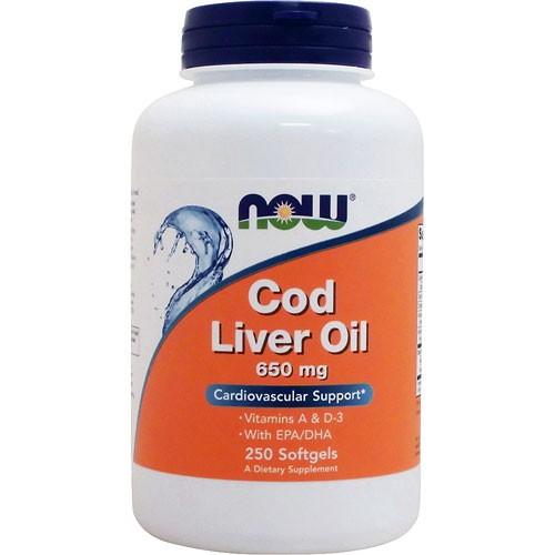 お得サイズ  ダブルストレングス コッドリバーオイル タラ肝油  650mg 250粒