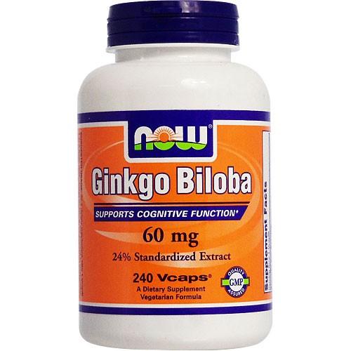 超お得サイズ  ギンコビロバ イチョウ葉 エキス 60mg 240粒 NOW