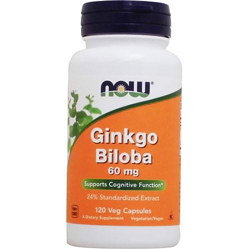 お得サイズ  ギンコビロバ イチョウ葉 エキス 60mg 120粒 NOW