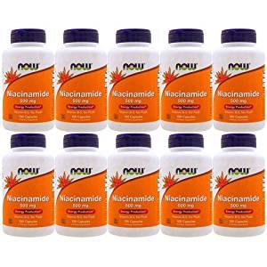 【10個セット】ナイアシンアミド（ビタミンB3）500mg 100粒    now ナウ