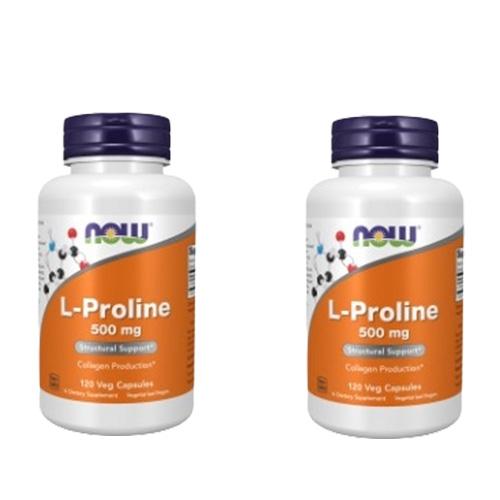 【2個セット】Lプロリン 500mg 120粒 Now Foods ナウフーズ