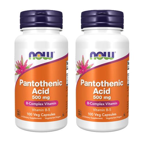 【2個セット】パントテン酸（ビタミンB5） 500mg 100粒ｌ パントテン酸 now ナウ