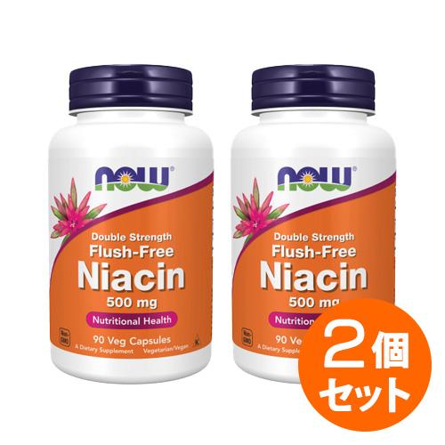 【2個セット】ダブルストレングス フラッシュフリー ナイアシン（ビタミンB3）500mg 90粒  ...