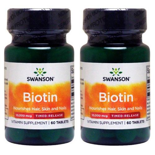 2個セット ビオチン ビタミンＨ 10000mcg 10mg/タイムリリース型  60粒