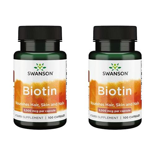 【2個セット】ビオチン（ビタミンH） 5000mcg (5mg) 100粒/スキンケア/ヘアケア/肌...