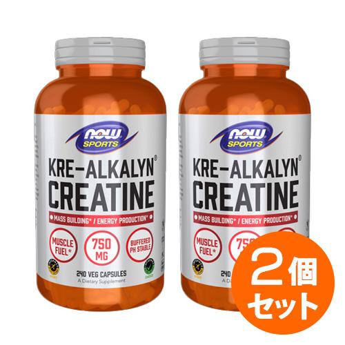 【2個セット】クレアルカリン クレアチン 750mg 240粒  Now Foods ナウフーズ  ...