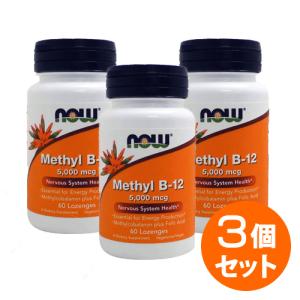 【3個セット】メチルB12（ビタミンB12 葉酸配合） 5000mcg 60粒  NOW｜サプリンクス Yahoo!店