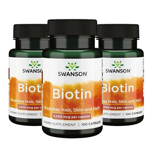 【3個セット】ビオチン（ビタミンH） 5000mcg (5mg) 100粒　ビタミン/ビオチン/ビタ...
