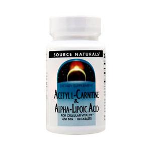 Source Naturals（ソースナチュラルズ）アセチルL-カルニチン＆アルファリポ酸 650m...