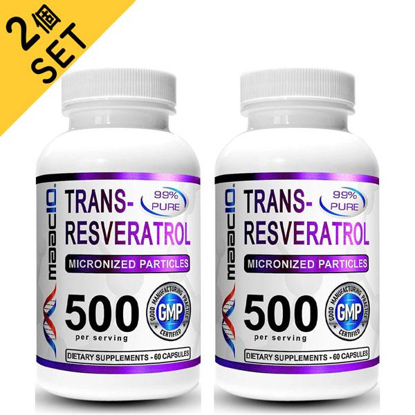 【2個セット】Maac10（マックテン）トランスレスベラトロール500 ／250mg×60カプセル