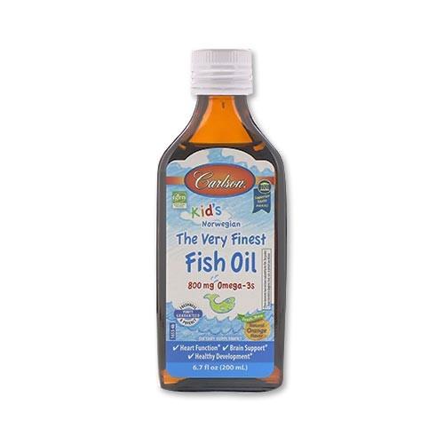 ノルウェー産フィッシュオイル 天然オレンジフレーバー 子供用200ml Carlson Labs（カ...