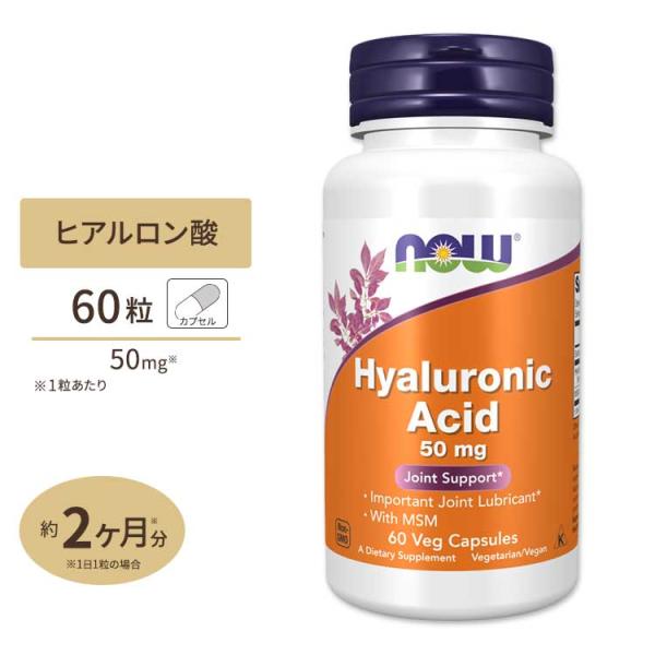 ヒアルロン酸＋MSM 60粒 NOW Foods ナウフーズ