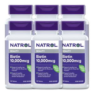 [6個セット] ナトロール ビオチン サプリメント 10000mcg 100粒 Natrol Biotin タブレット マキシマムストレングス｜supplefactory