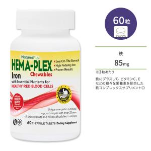 ネイチャーズプラス ヘマプレックス アイアン ミックスベリー風味 チュアブル 60粒 NaturesPlus HEMA-PLEX Iron Chewables 鉄 鉄分｜supplefactory