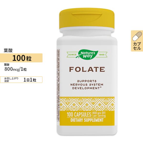 ネイチャーズウェイ 葉酸 800mcg 100粒 Nature's Way Folic Acid 8...