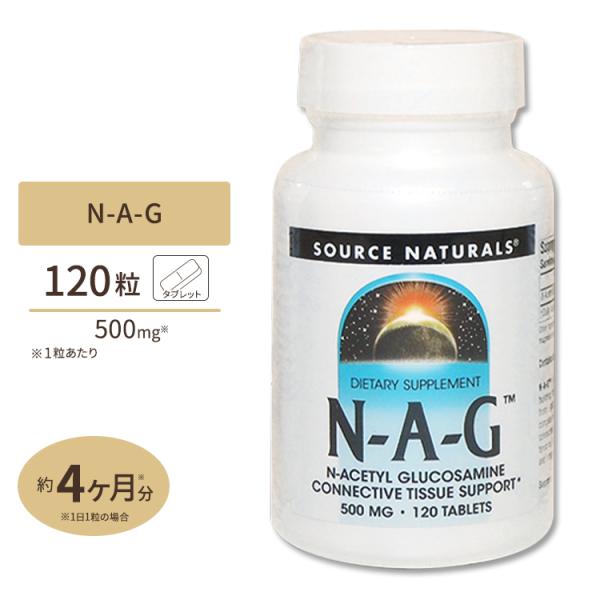ソースナチュラルズ N-A-G N-アセチルグルコサミン 500mg 120粒 Source Nat...