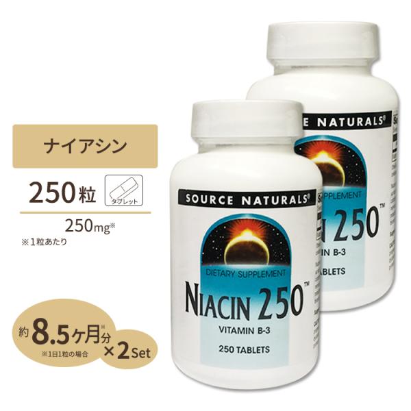 [2個セット] ソースナチュラルズ ナイアシン 250mg 250粒 Source Naturals...