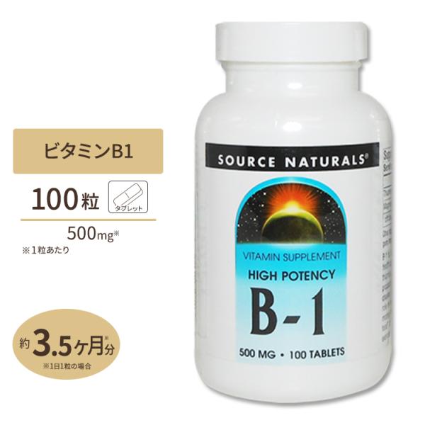 ソースナチュラルズ B-1 (マグネシウム配合) 500mg 100粒 Source Natural...