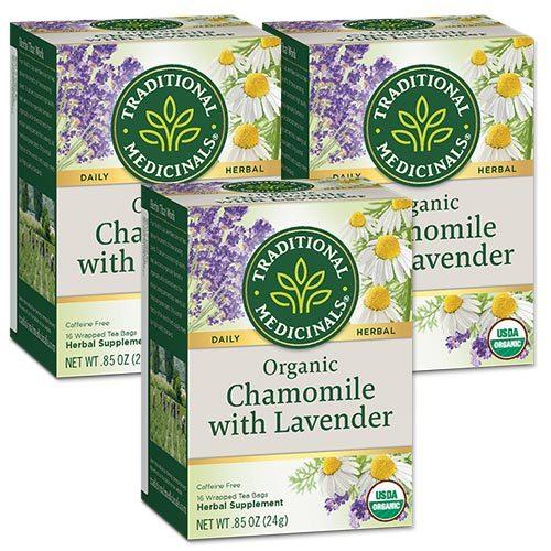 [3個セット] オーガニックカモミール&amp;ラベンダー 16ティーバッグ カフェインフリー Tradit...