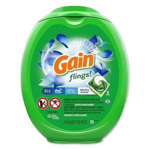 Gain ゲイン ブリスフルブリーズの香り 洗濯洗剤パック 96個入り Flings Blissful Breeze 96ct Laundry Detergent Pacs｜supplefactory