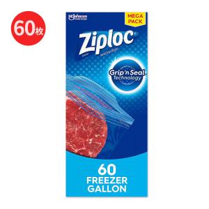 ジップロック フードストレージ フリーザーバッグ 食品保存袋 ジッパー付き 60枚入り Ziploc Gallon Food Storage Freezer Bags｜supplefactory