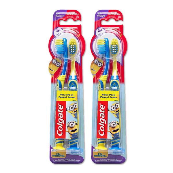 コルゲート 子供用 歯ブラシ エクストラソフト ミニオン 4本入り 5歳以上 Colgate Kid...